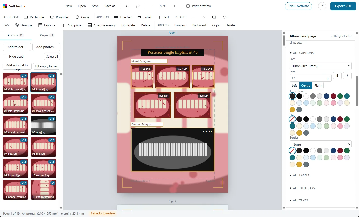 Fonts on every page in the side panel